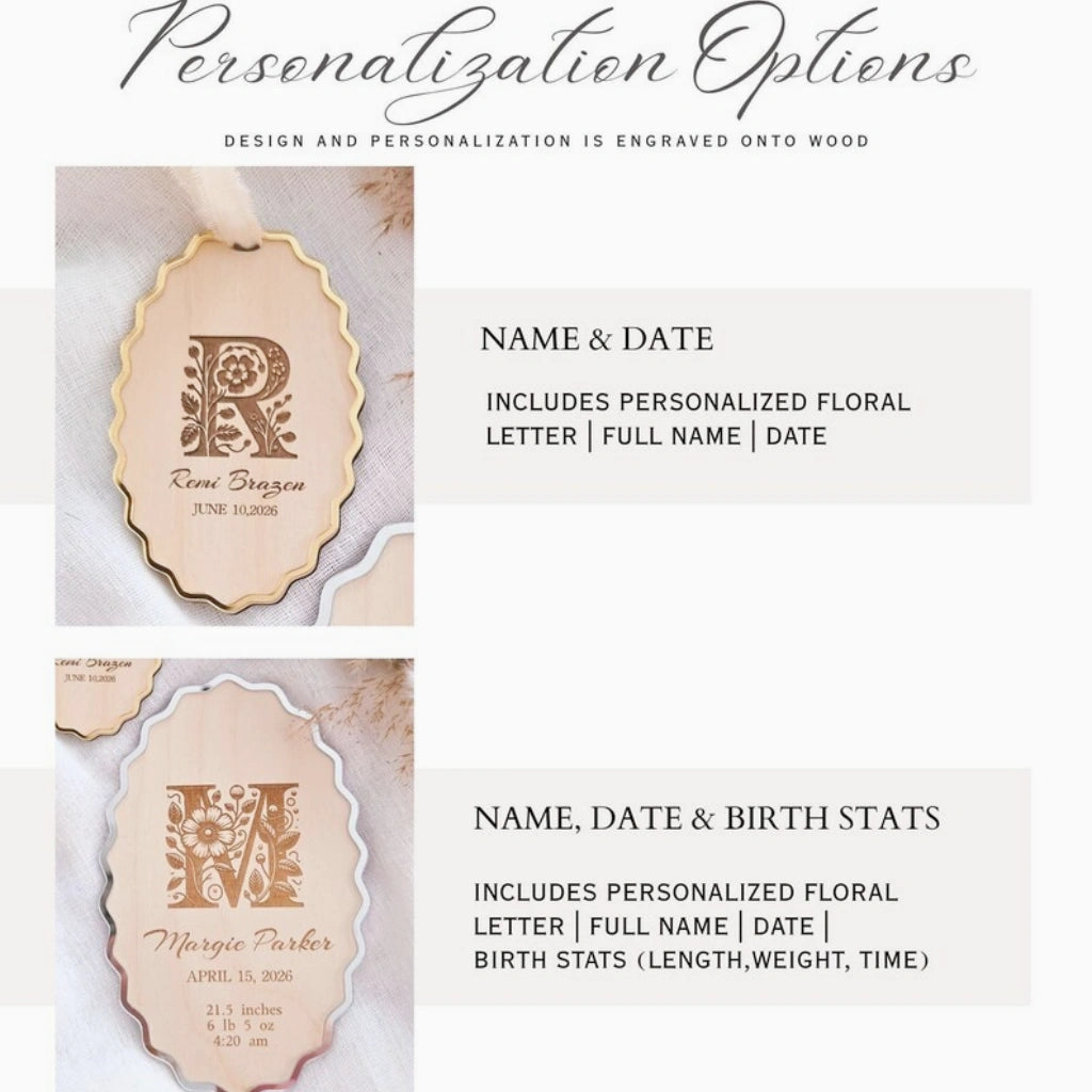 Boho Baby Announcement Birth Stats