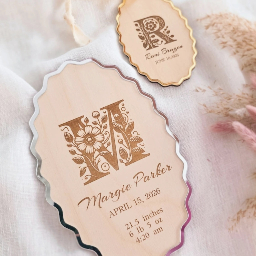 Boho Baby Announcement Birth Stats