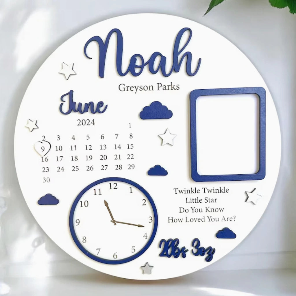 Personalized Newborn Nameplate Photo Gift