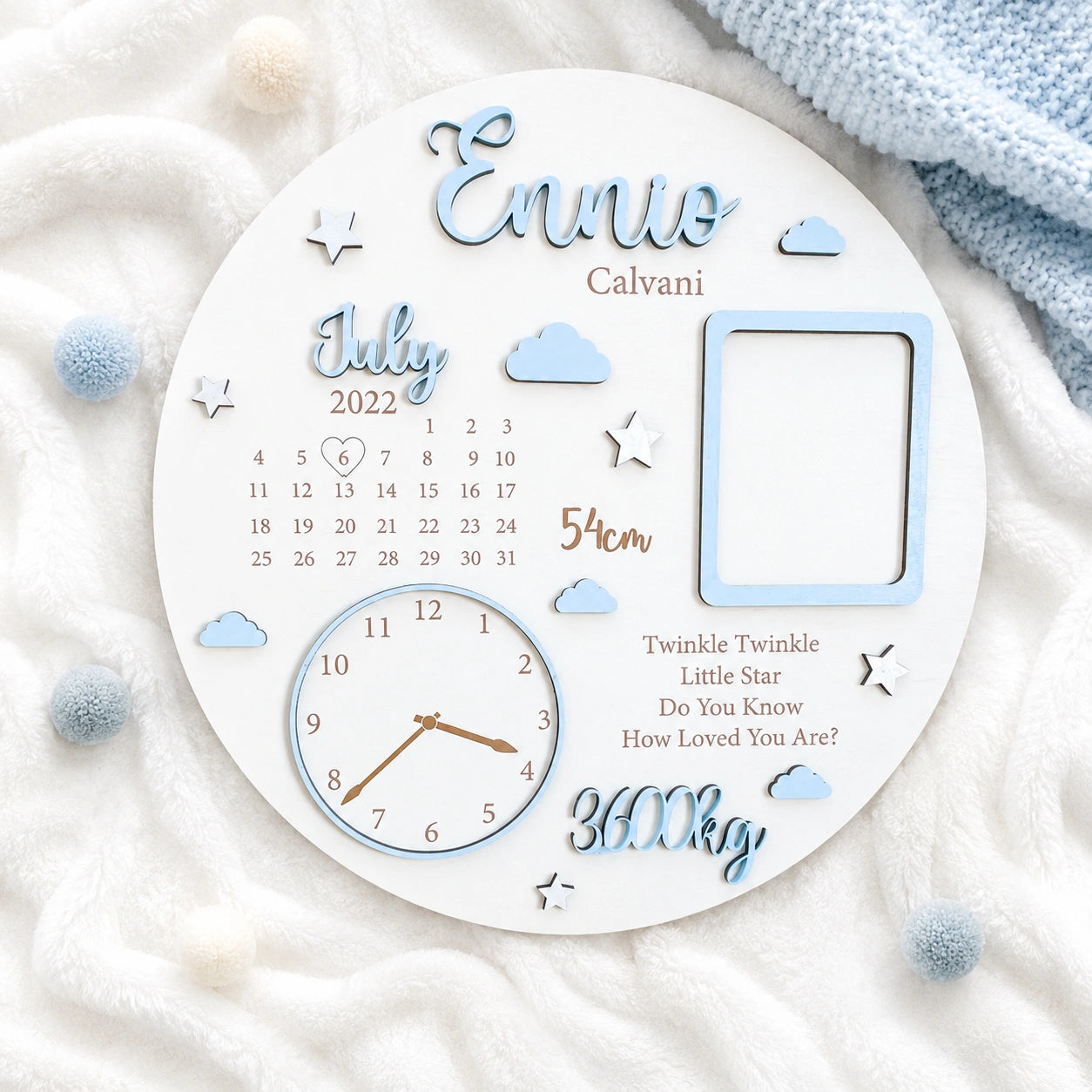 Personalized Newborn Nameplate Photo Gift