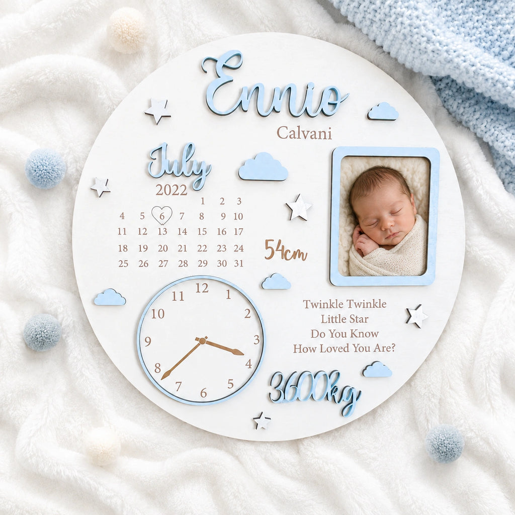 Personalized Newborn Nameplate Photo Gift
