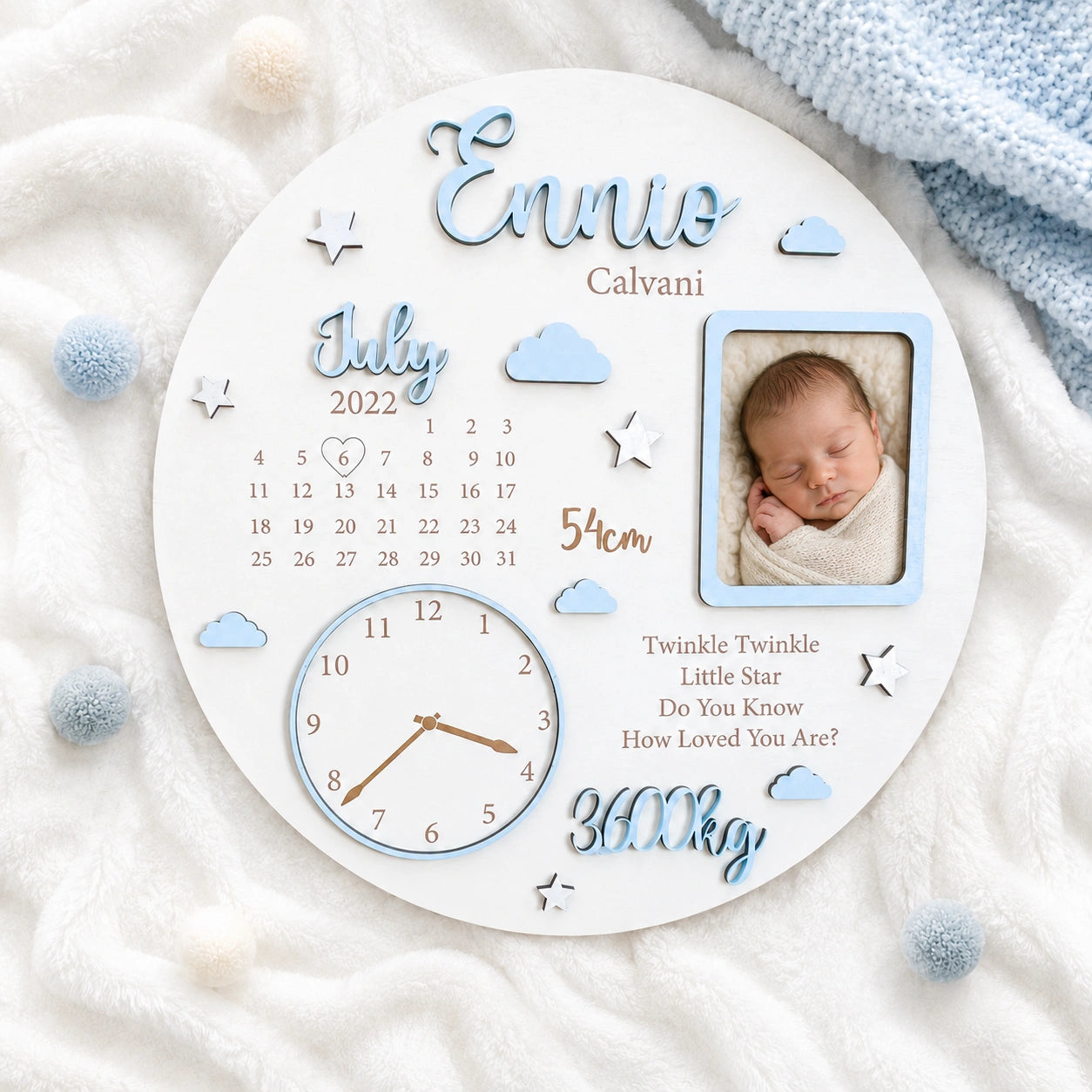 Personalized Newborn Nameplate Photo Gift