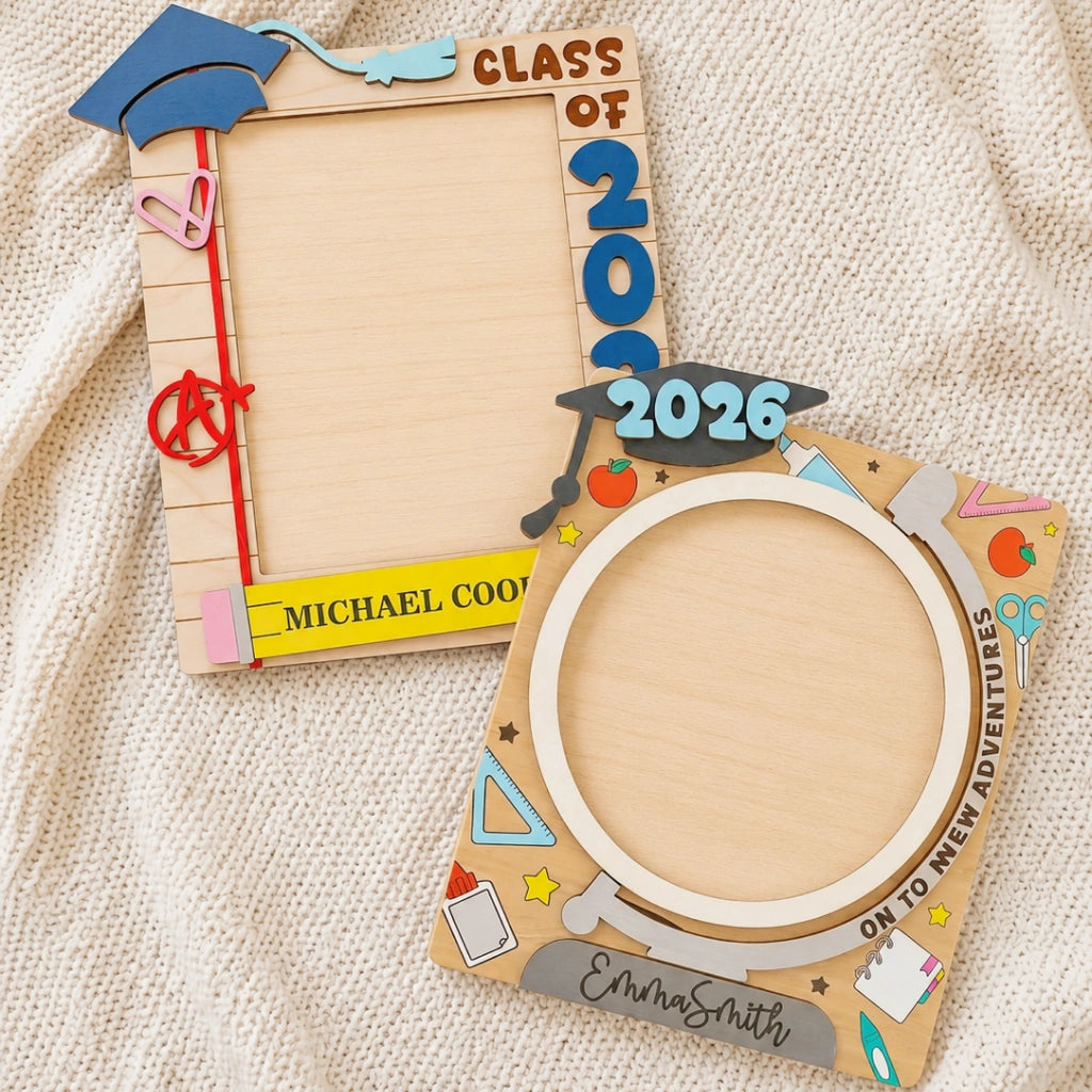 Kids Graduation Landscape Frame | Adventure Awaits Globe Design