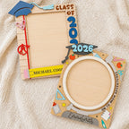 Kids Graduation Landscape Frame | Adventure Awaits Globe Design