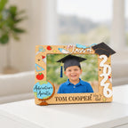 Kids Graduation Landscape Frame | Adventure Awaits Globe Design