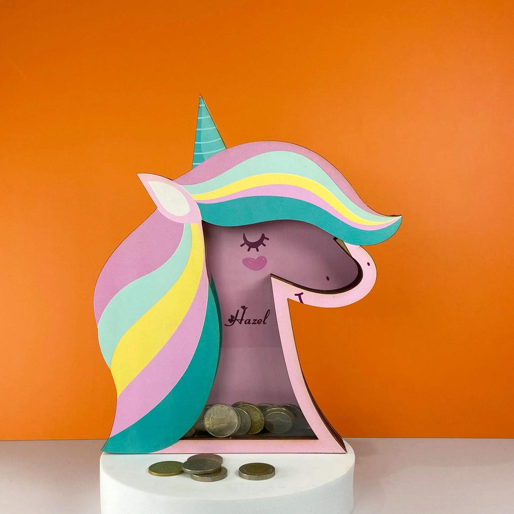 Personalized Unicorn Princess Piggy Bank
