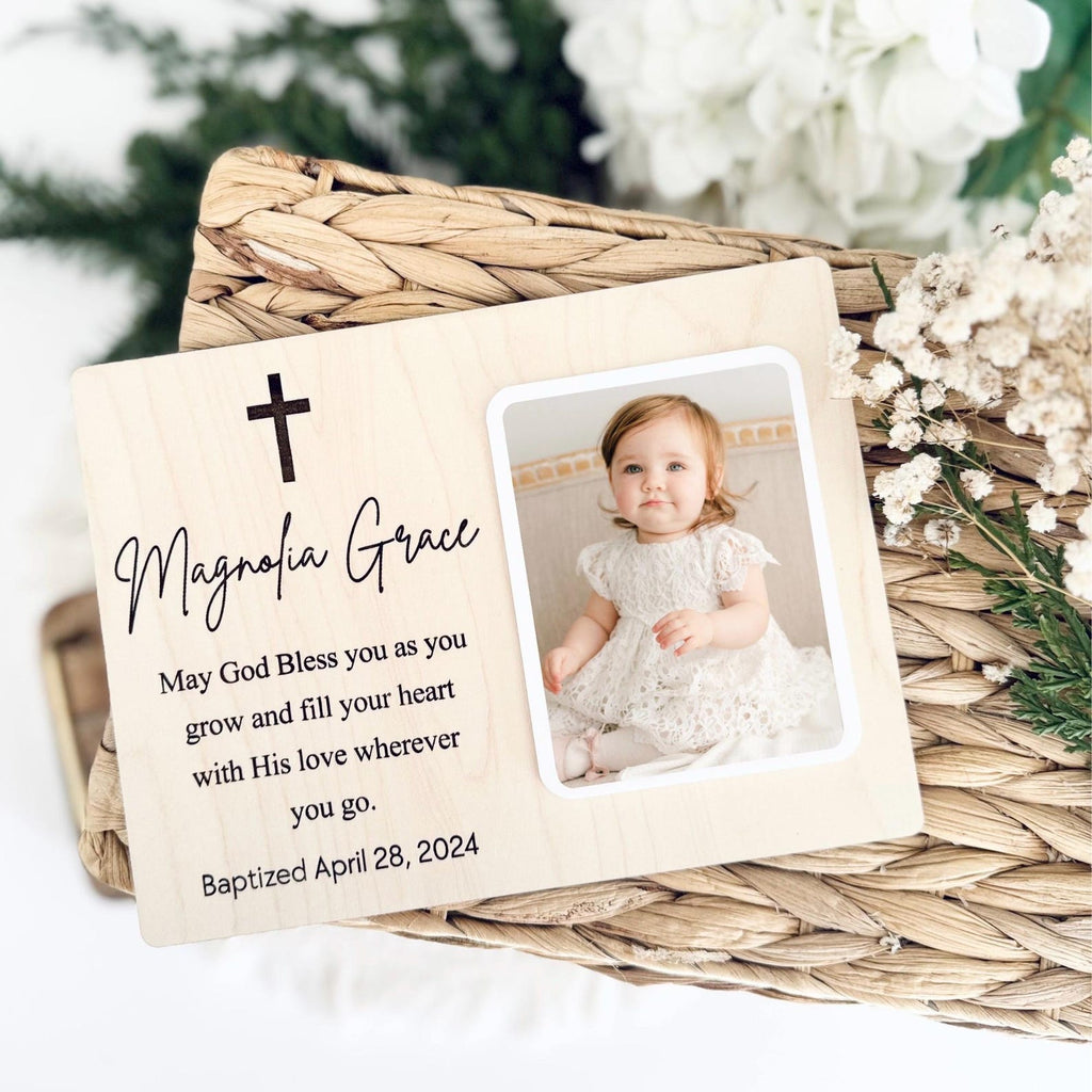 Wooden Baptism Picture Frame | Personalized
