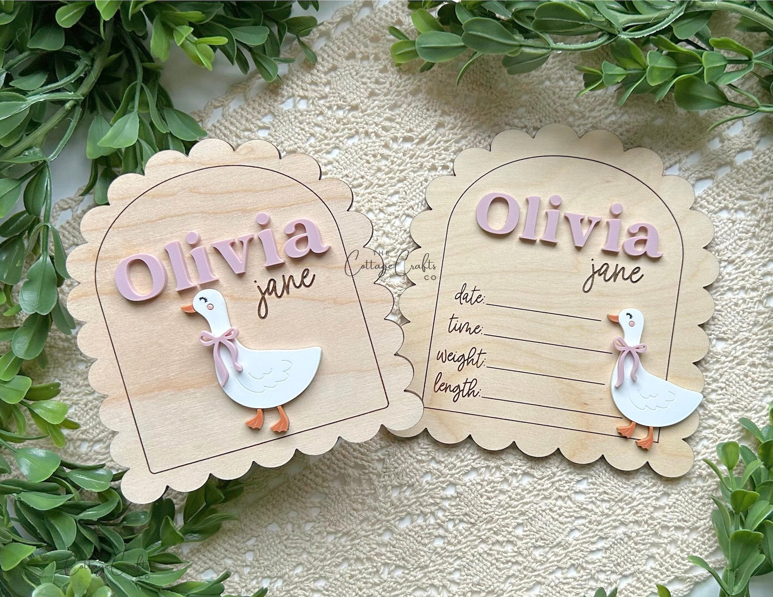 Goose Birth Announcement Name Sign