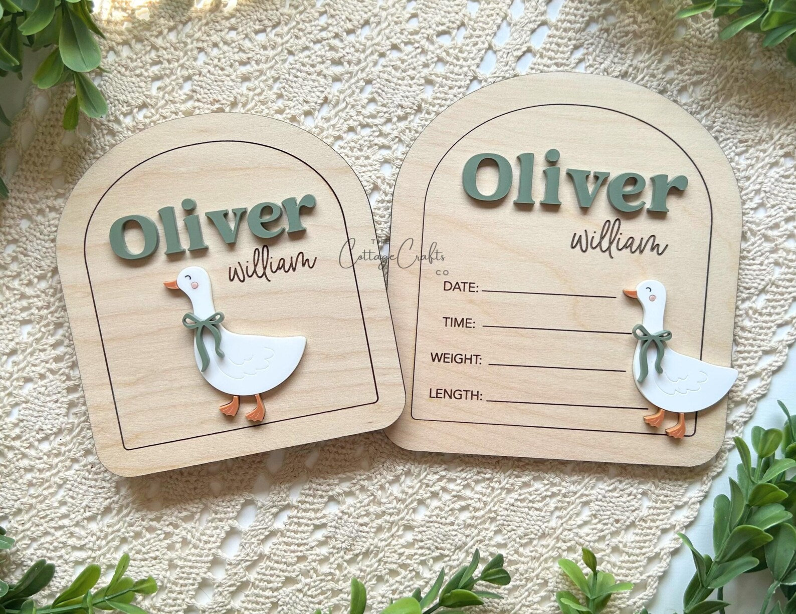 Goose Birth Announcement Name Sign