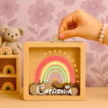 Rainbow Wooden Money Box | Customizable