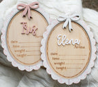 Pink Bow Birth Announcement Signs & Monthly Milestone Signs