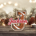 Custom Letter Piggy Bank | Football Themed