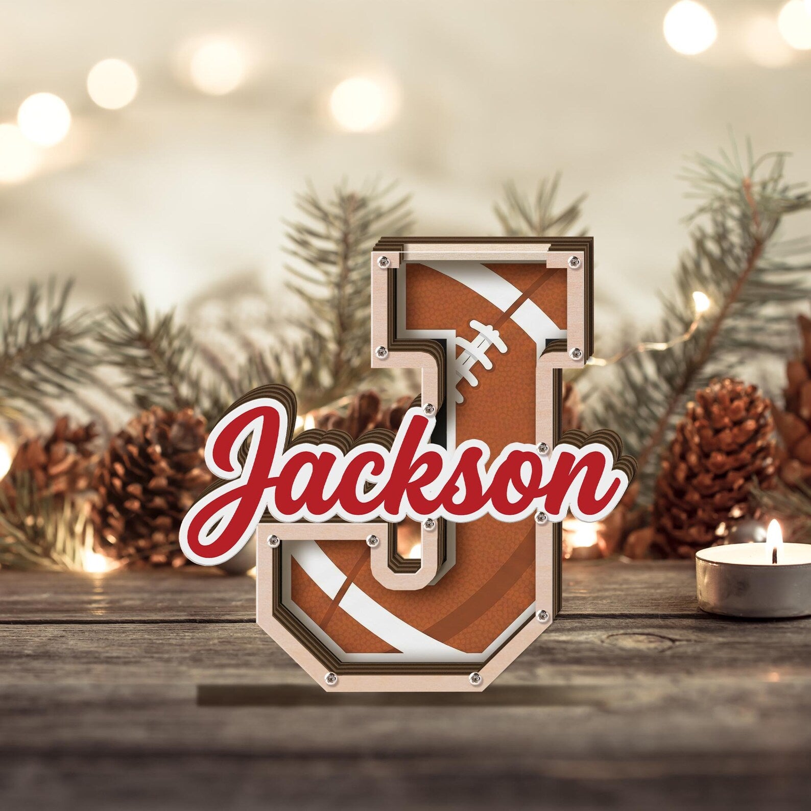 Custom Letter Piggy Bank | Football Themed