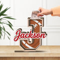 Custom Letter Piggy Bank | Football Themed