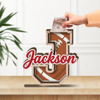 Custom Letter Piggy Bank | Football Themed