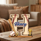 Custom Letter Piggy Bank | Baseball Themed