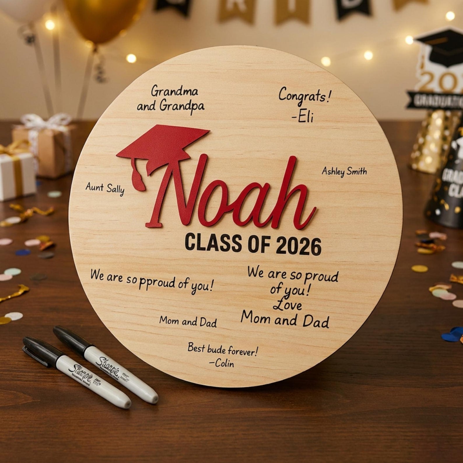 Wood Signature Sign for Graduation Party