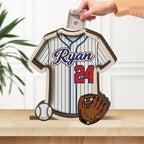 Custom Name Baseball Jersey Piggy Bank