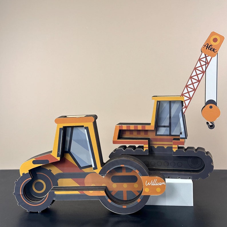 Tirelire en bois personnalisée en forme de grue