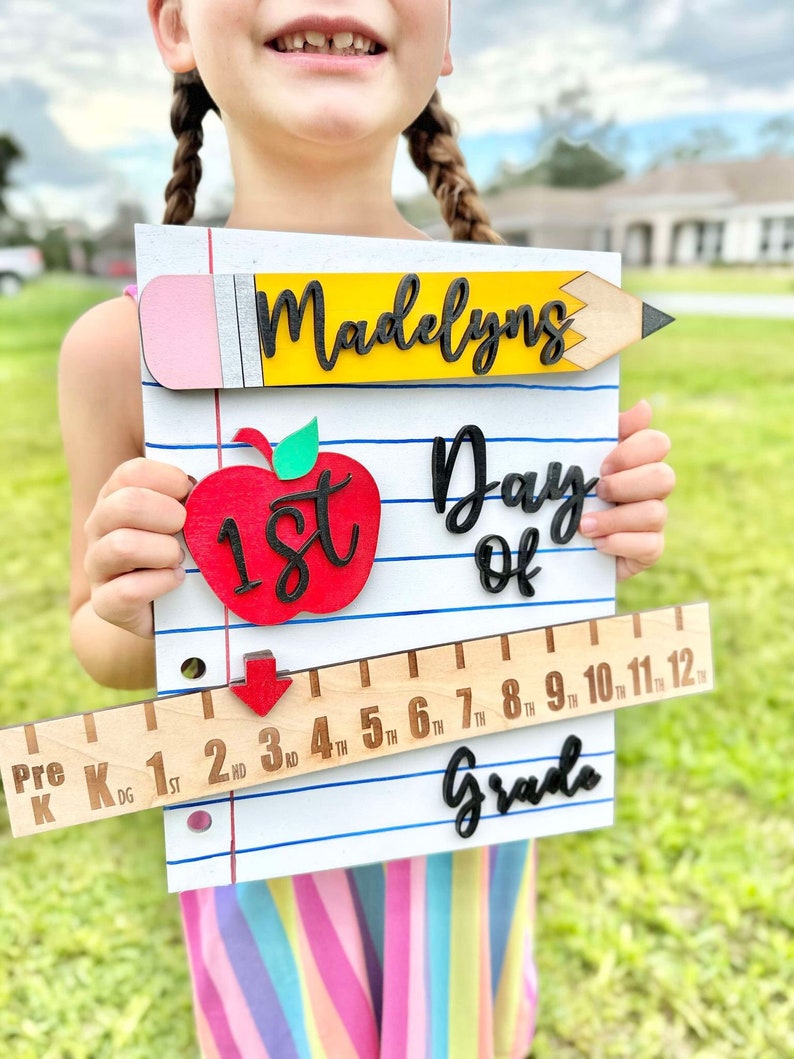 Personalized School Sign | First Day of School Photo Prop