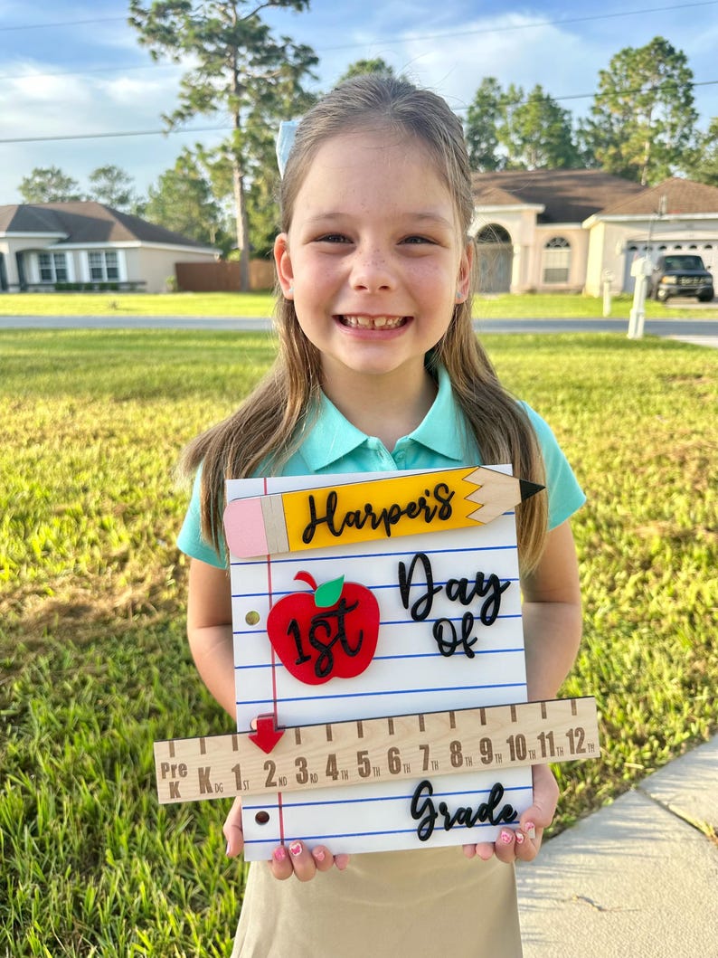 Personalized School Sign | First Day of School Photo Prop