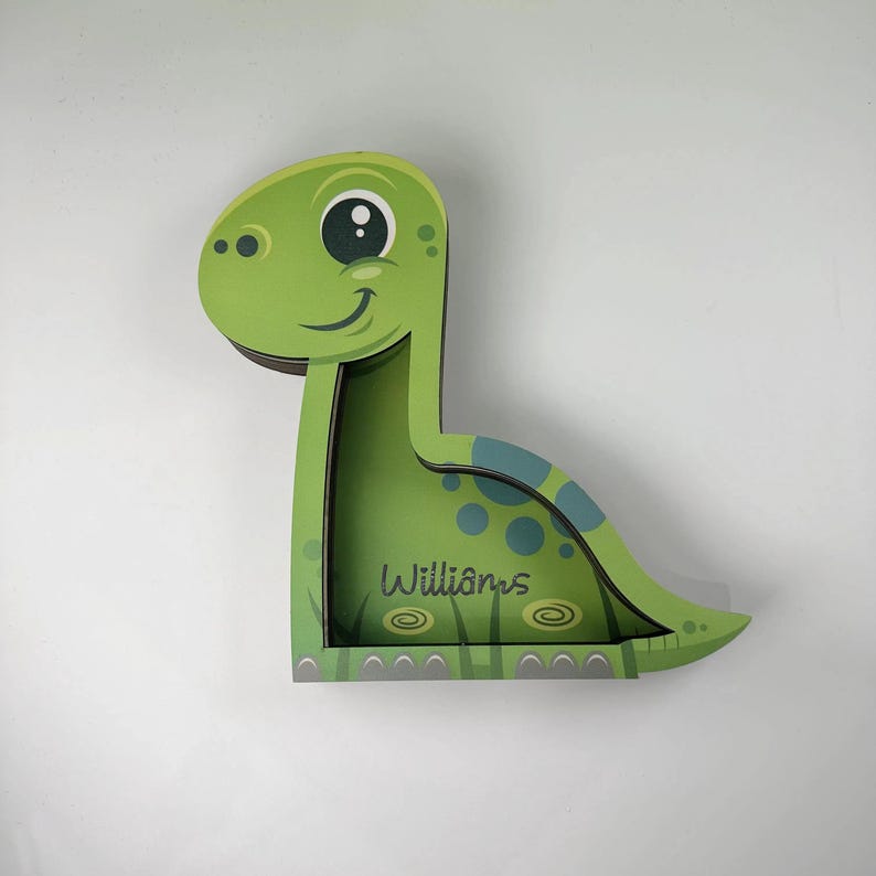 Tirelire dinosaure vert | Personnalisable
