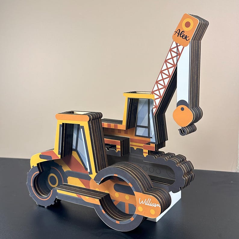 Personalized Crane Wooden Piggy Bank