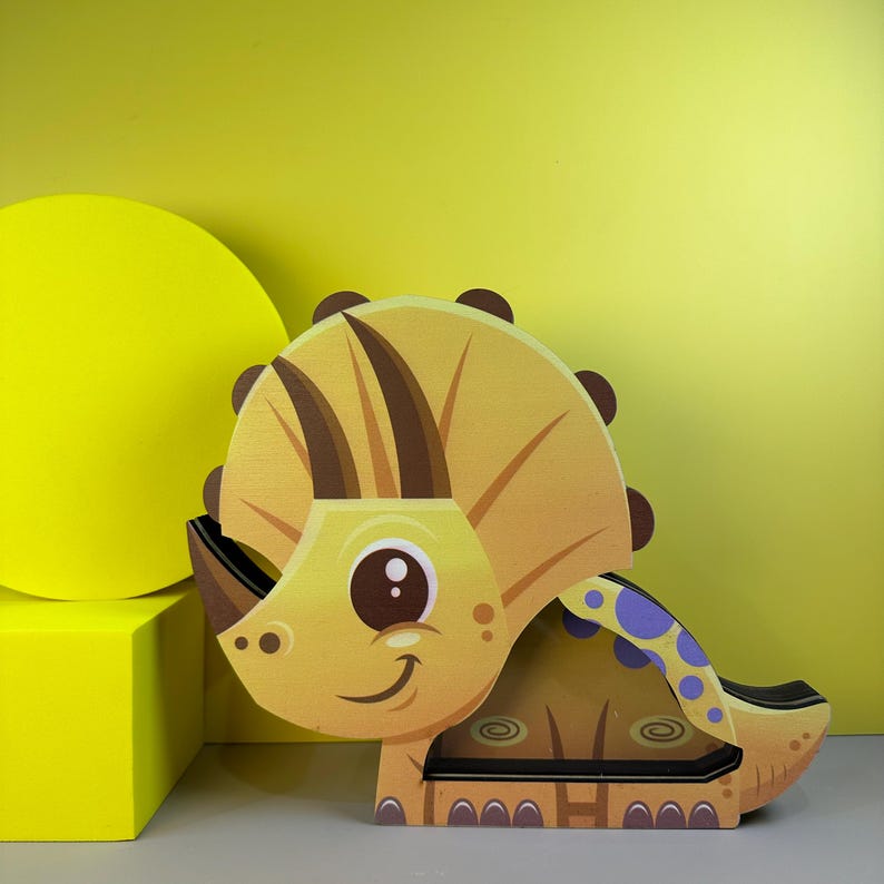 Triceratops Dinosaur Piggy Bank | Customizable