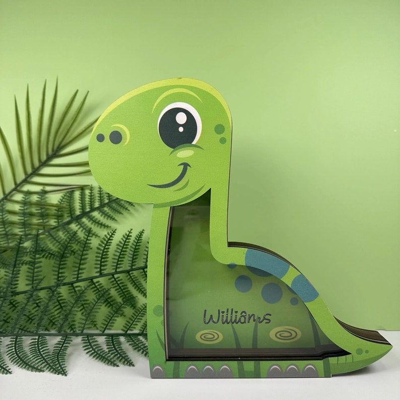 Tirelire dinosaure vert | Personnalisable