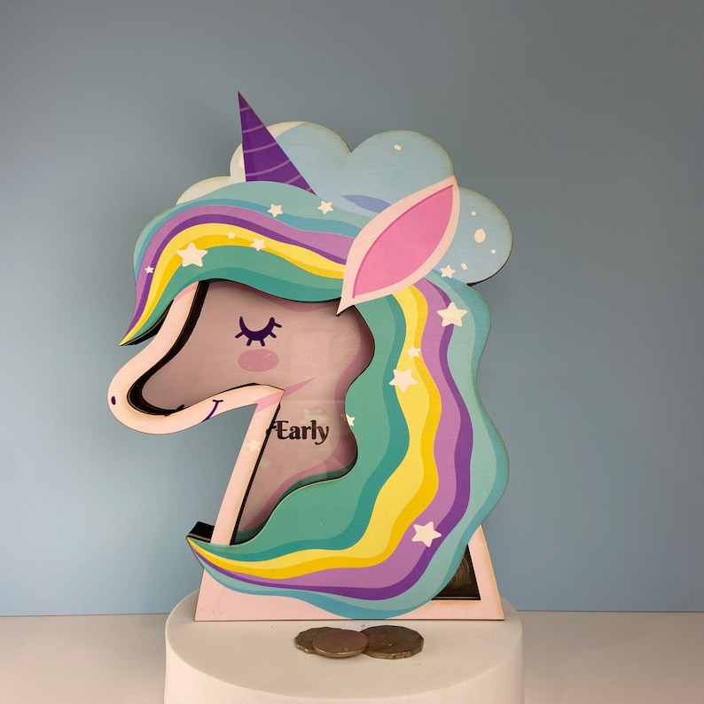 Tirelire Licorne Rêveuse | Personnalisable