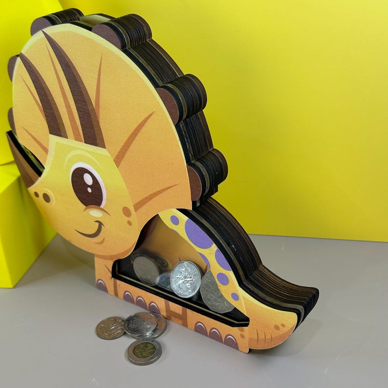 Triceratops Dinosaur Piggy Bank | Customizable