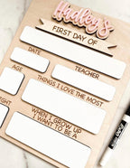 Personalized First & Last Day of School Sign | Interchangeable Name
