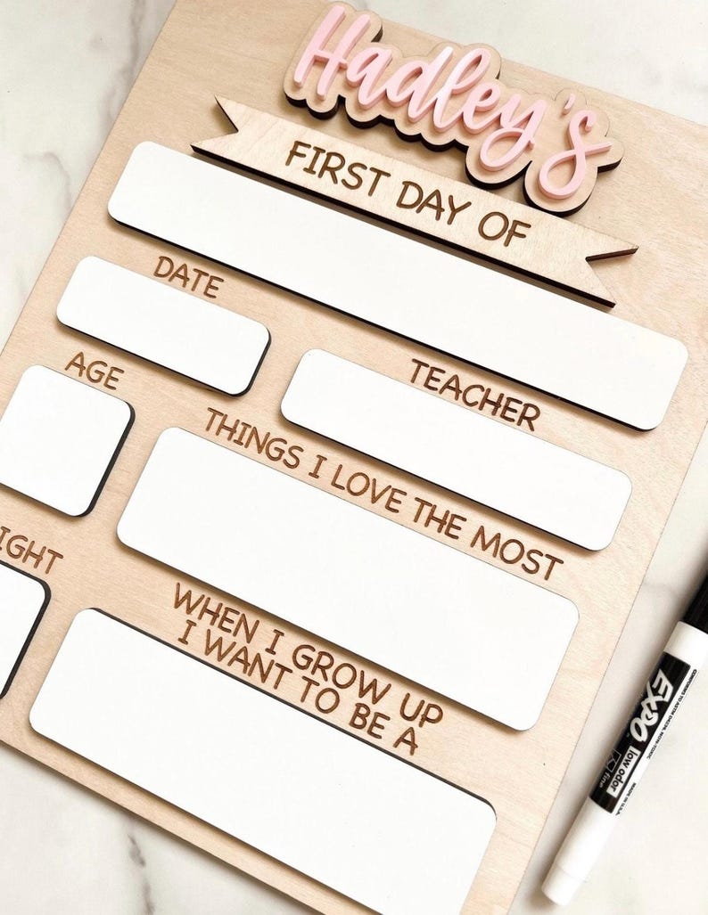Personalized First & Last Day of School Sign | Interchangeable Name