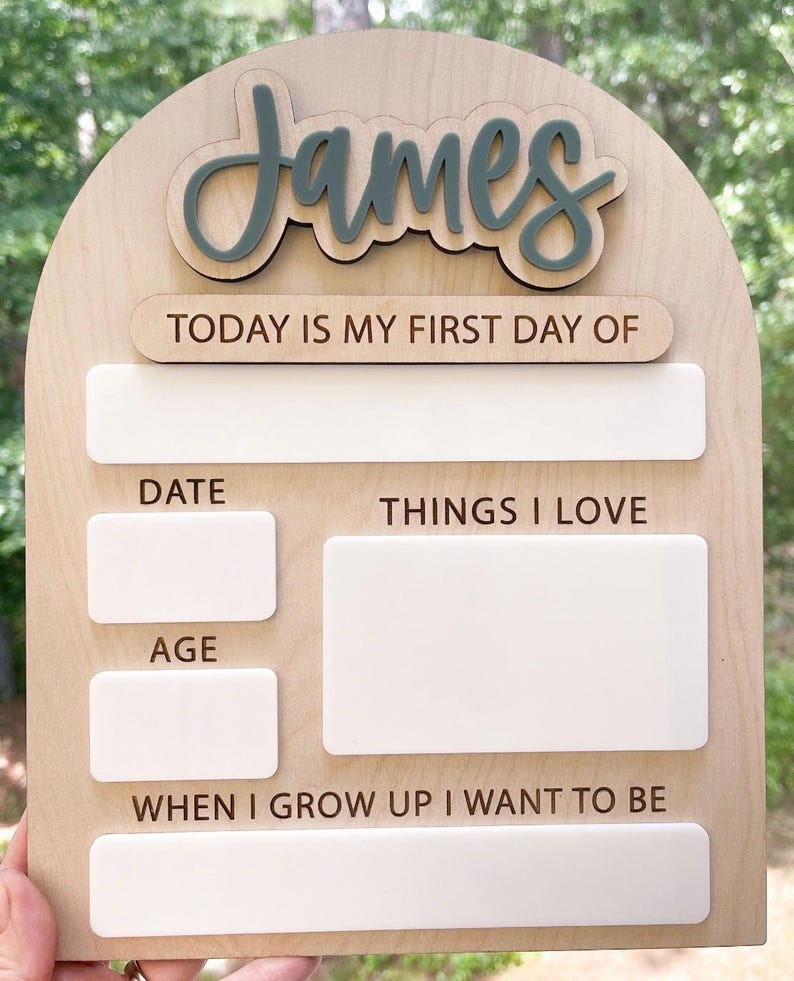 Personalized First & Last Day of School Sign | Interchangeable Name