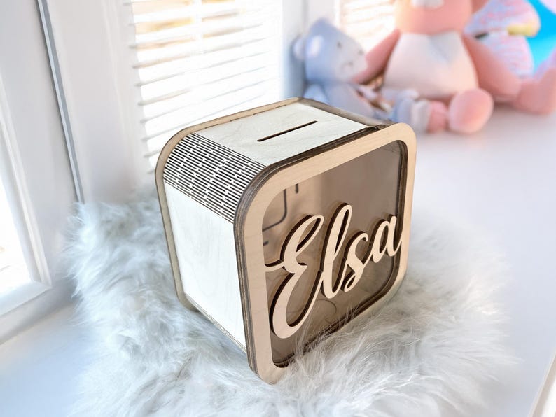 Custom Wooden Name Money Box