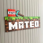 Minecraft Style Door Name Sign | Kids Room Decor