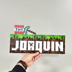 Minecraft Style Door Name Sign | Kids Room Decor