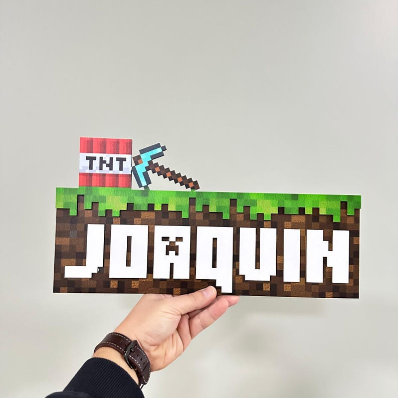 Minecraft Style Door Name Sign | Kids Room Decor