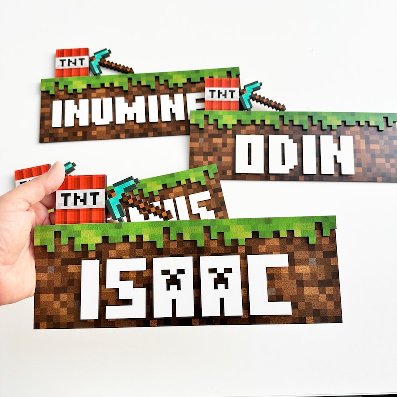 Minecraft Style Door Name Sign | Kids Room Decor