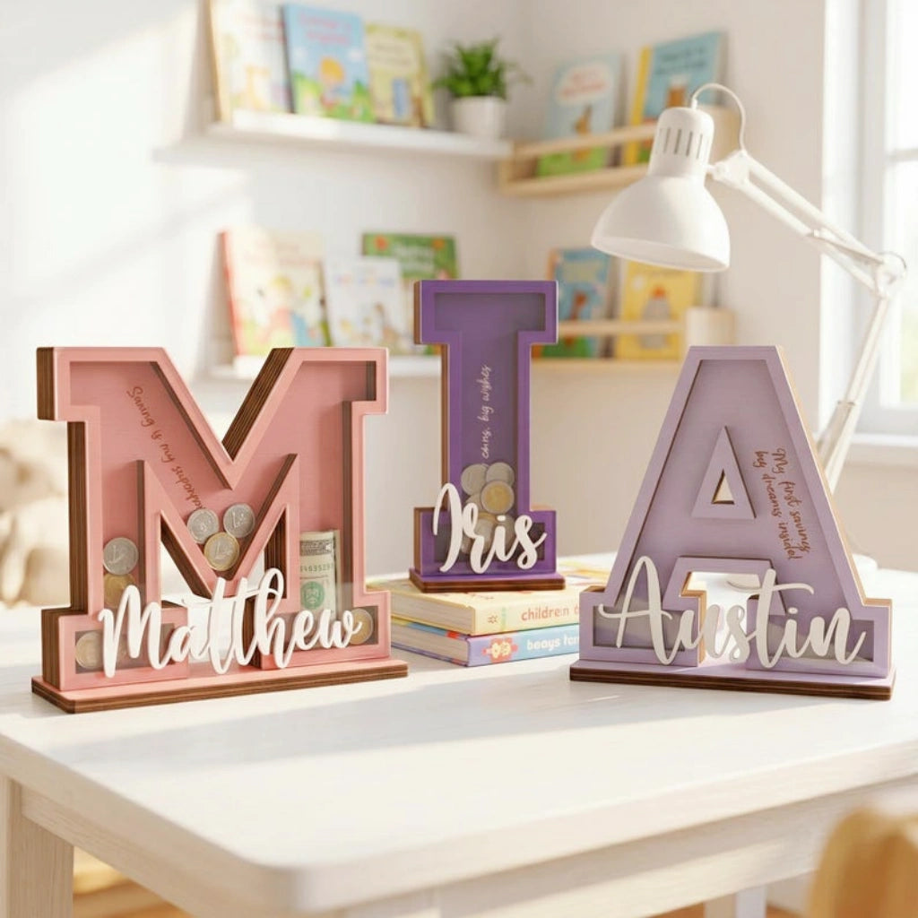 Personalized Letter Piggy Bank