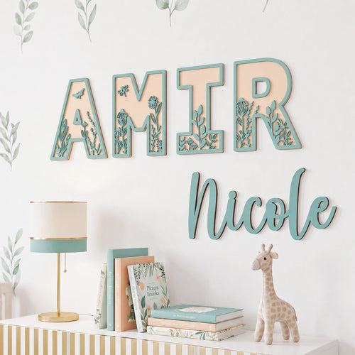 Wildflower Wooden Nursery Letters | Boho Wall Decor
