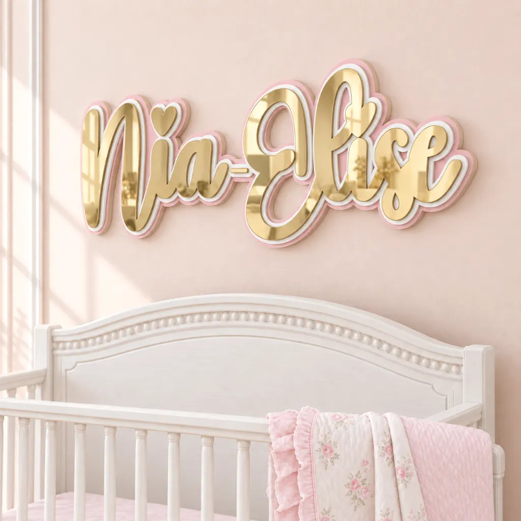 Personalized Layered Name Sign | One-Line Design
