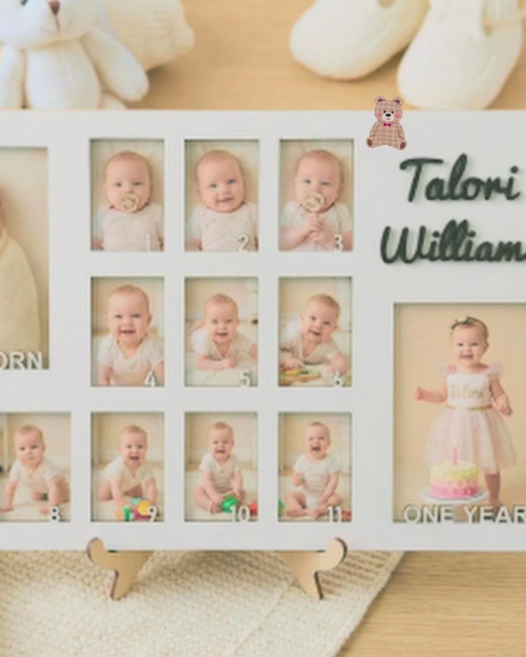 Cadre photo "Première Année de Bébé"
