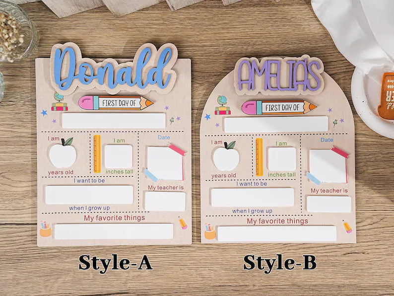 Personalized 1st Day of School Sign | Interchangeable Name
