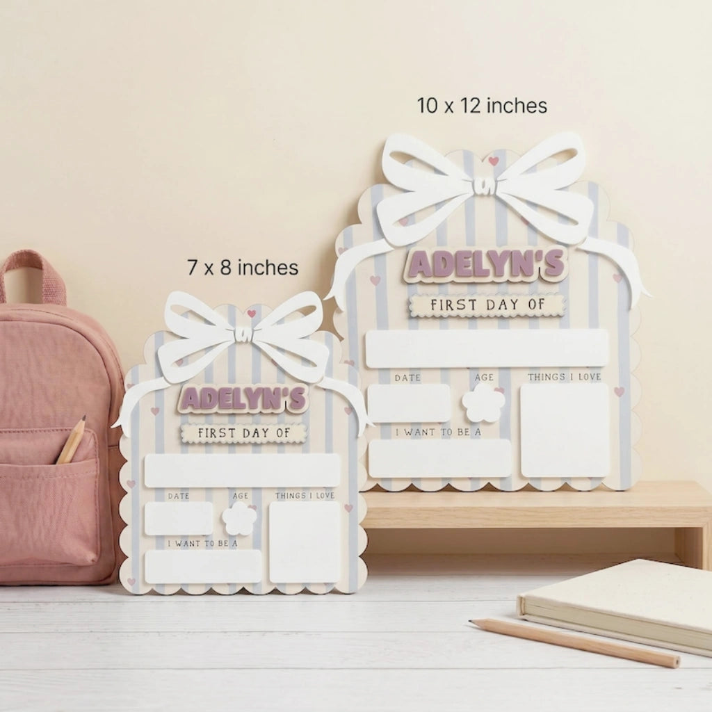 Scalloped Bow First Day Of School Board