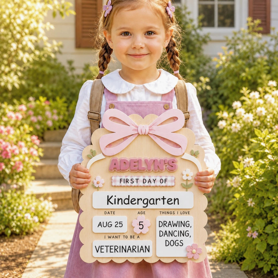 Bow Daisy First Day of School Sign