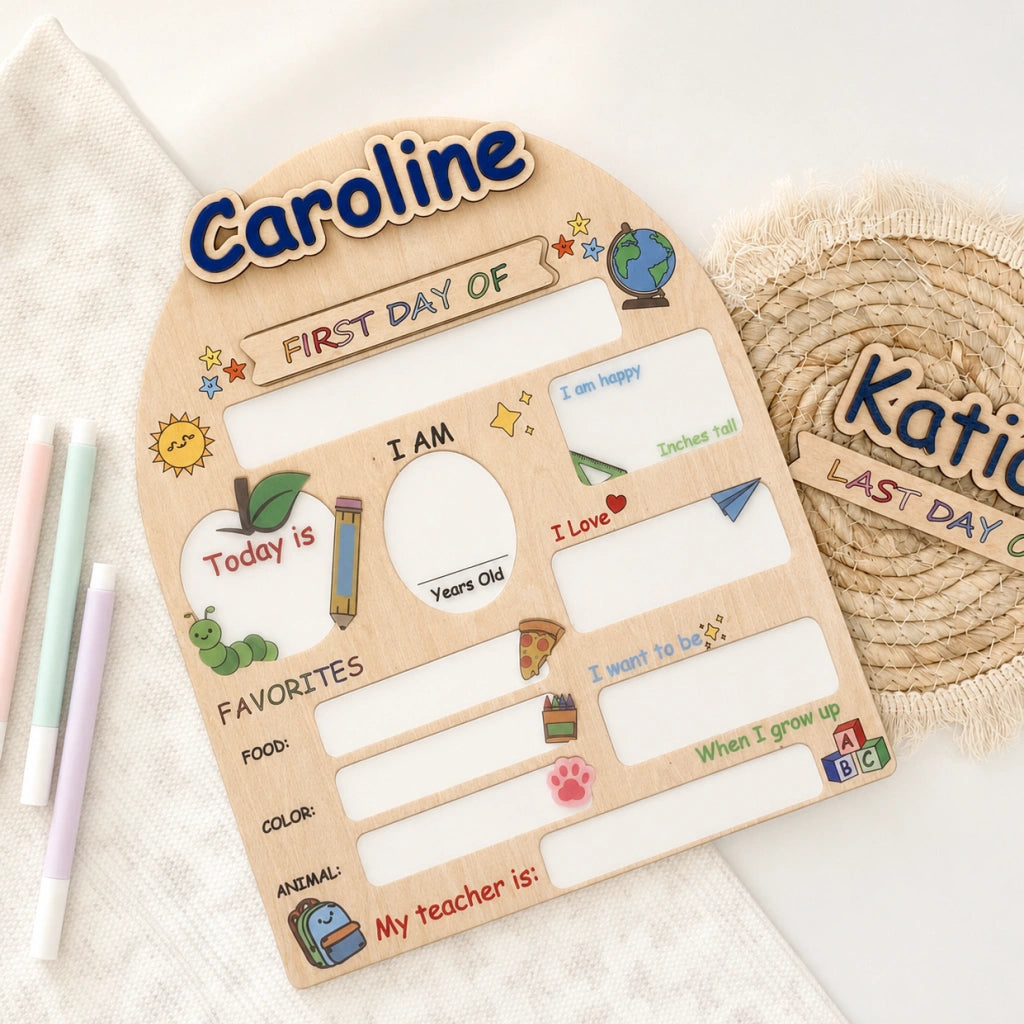 Personalized First + Last Day of School Sign
