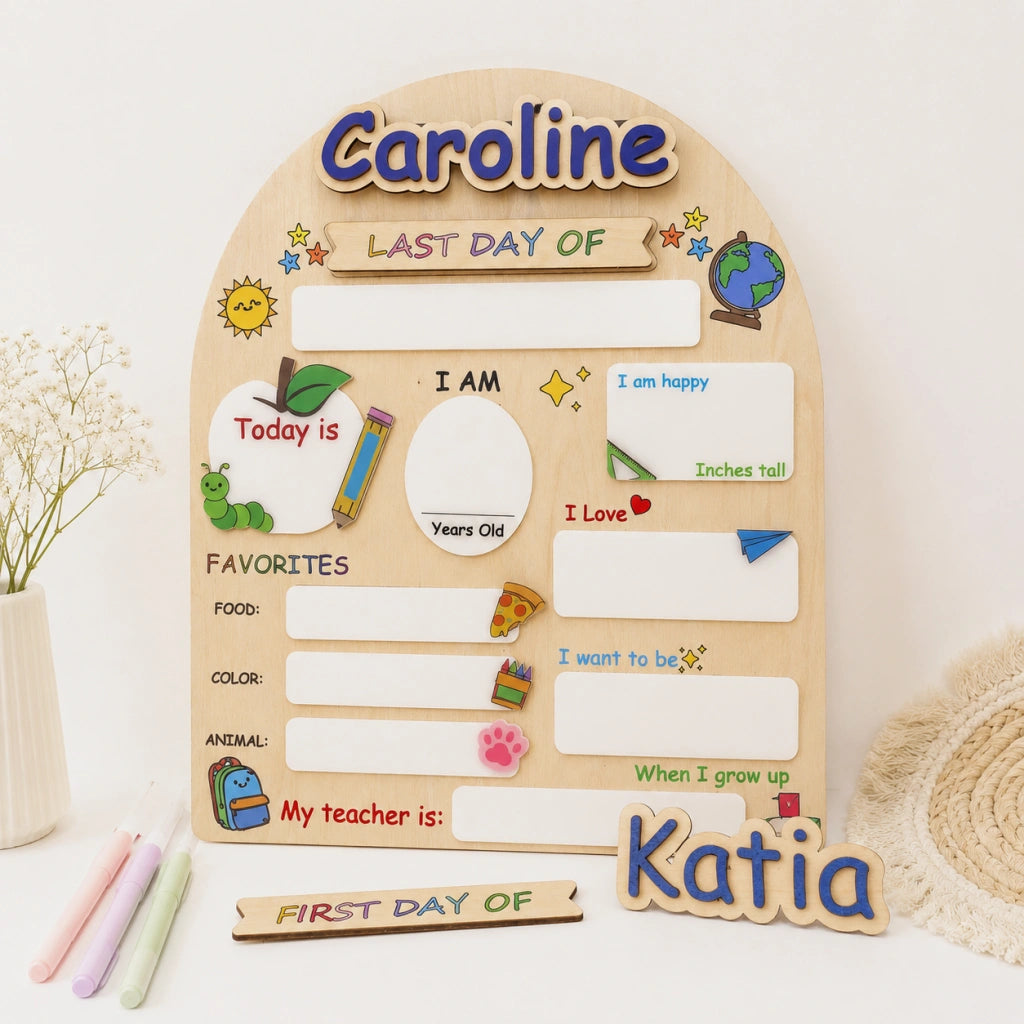 Personalized First + Last Day of School Sign