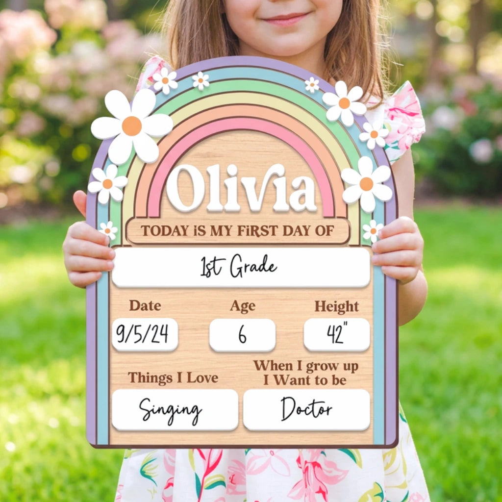 Rainbow First Day of School Sign