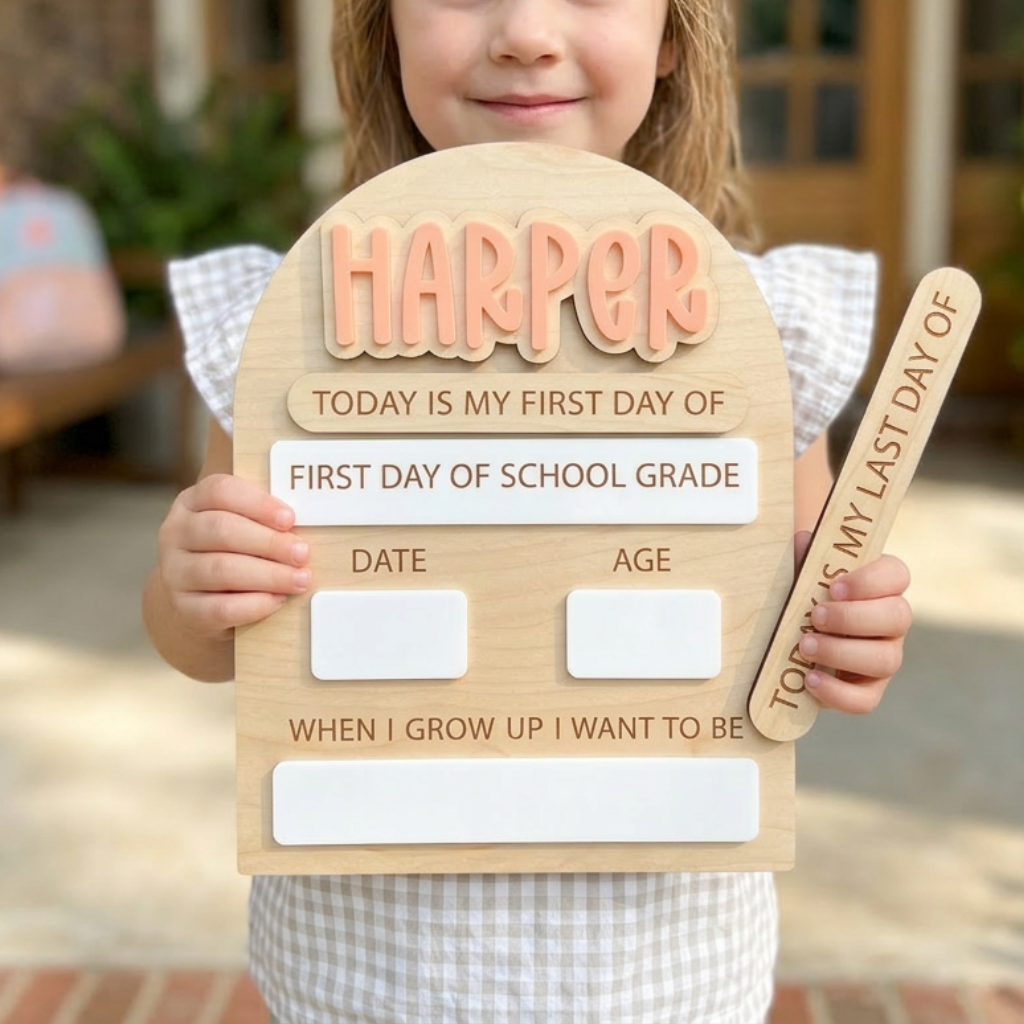 Personalized First & Last Day of School Sign | Interchangeable Name